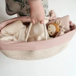 Fabelab Poppenmandje Met Voering | Mauve