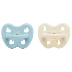 Hevea Speentje 0-3 Maanden Rond Duo Baby Blue / Milky White