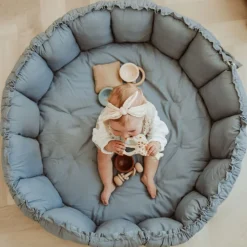 Play & Go Bloom Organic Babymat Dusty Blue