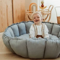 Play & Go Bloom Organic Babymat Dusty Blue